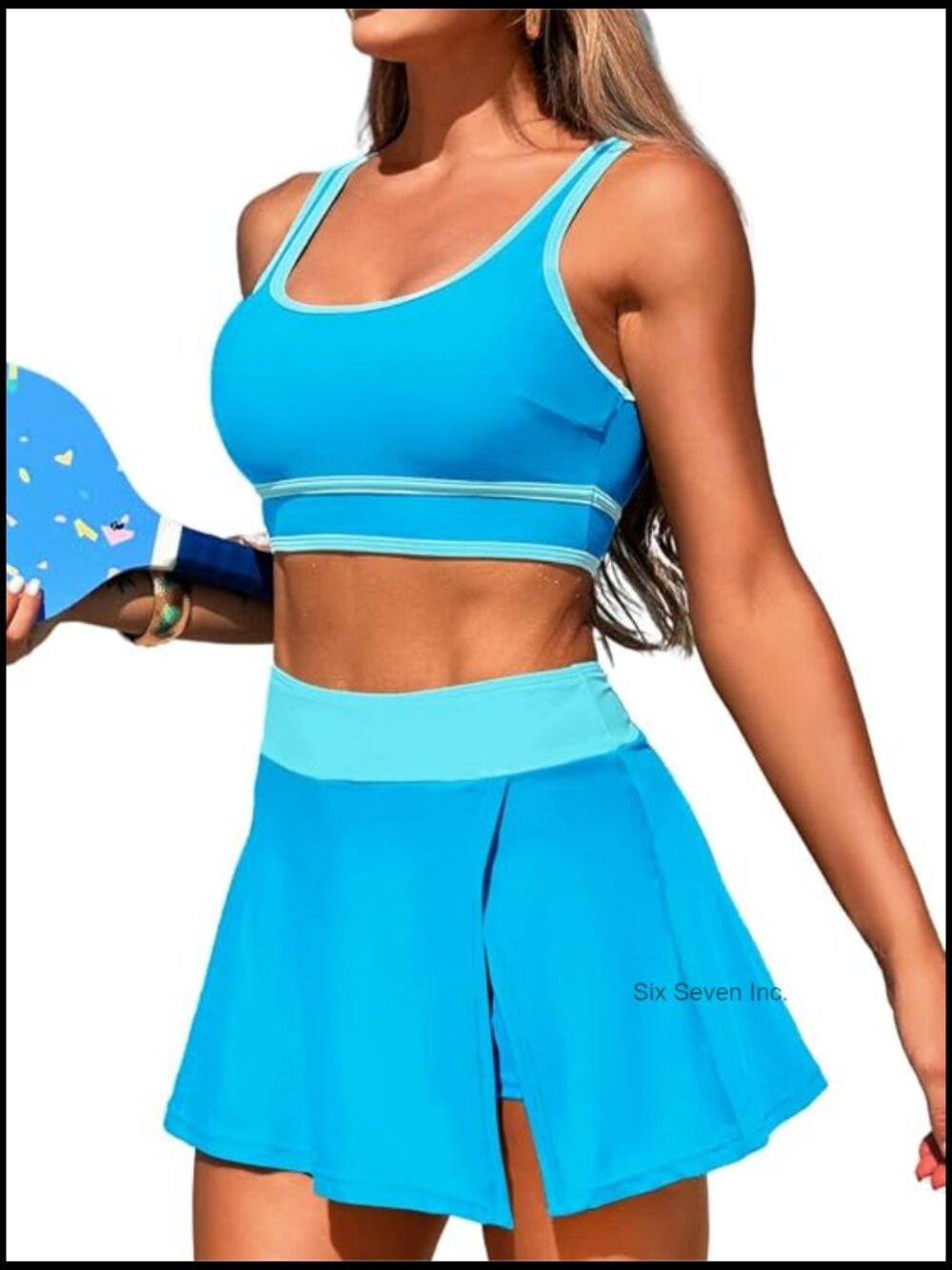 High Waisted Modest Bikini Set with Skirt Bottom Two Piece Swimsuit